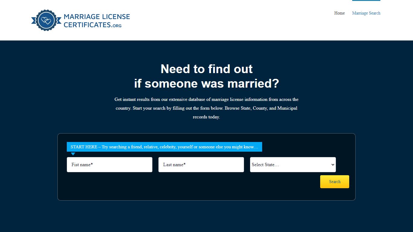 Marriage Search – Marriage License Records